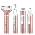 Rechargeable electric epilator in gold with ABS body and shaving head for whole body hair removal