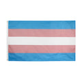 Transgender rainbow flag made of polyester fibre, 90x150cm, displayed outdoors