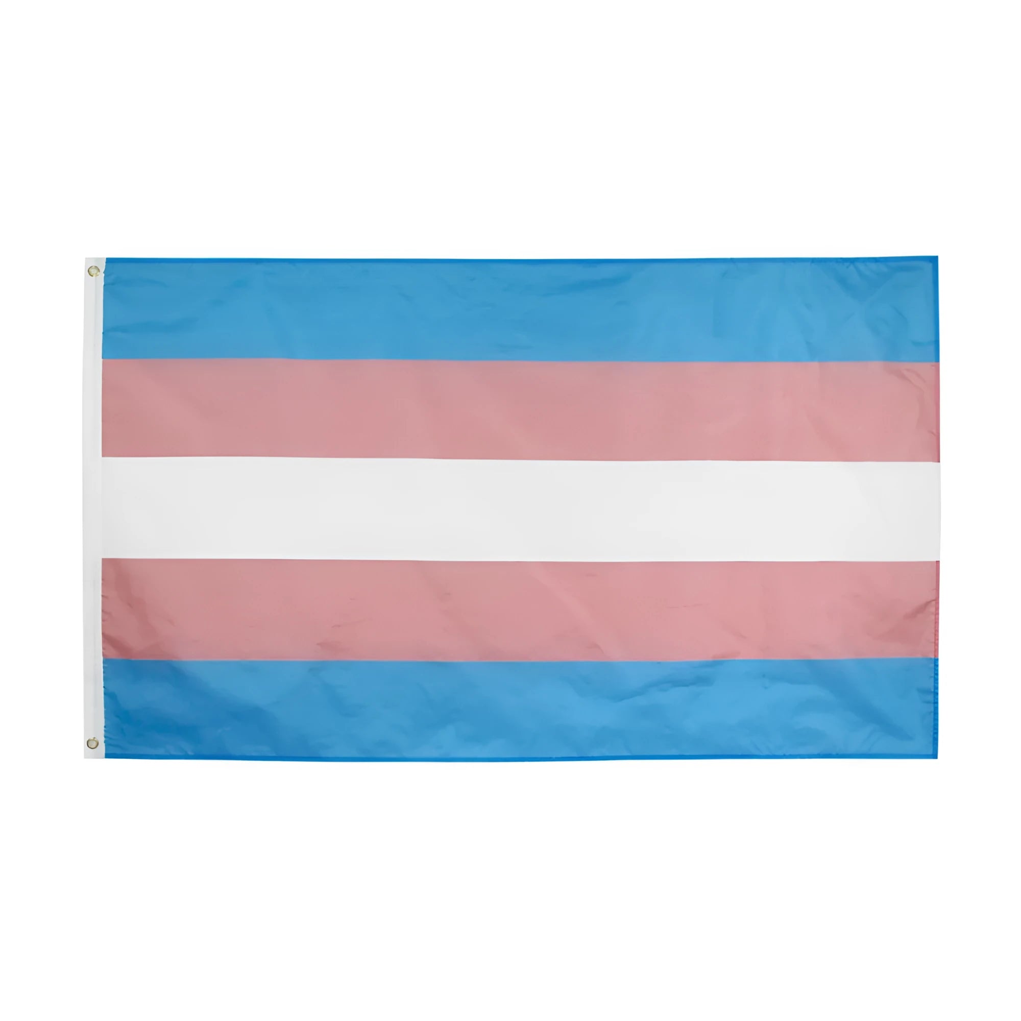 Transgender rainbow flag made of polyester fibre, 90x150cm, displayed outdoors