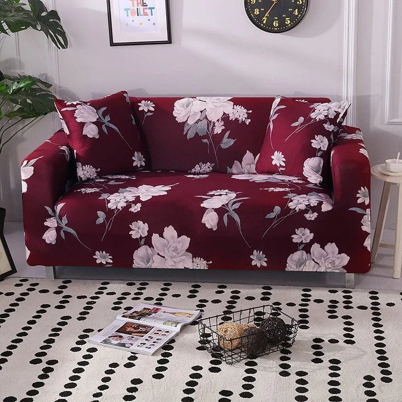 Elastic polyester sofa cover with striped pattern in modern simple style, available in multiple seat sizes.