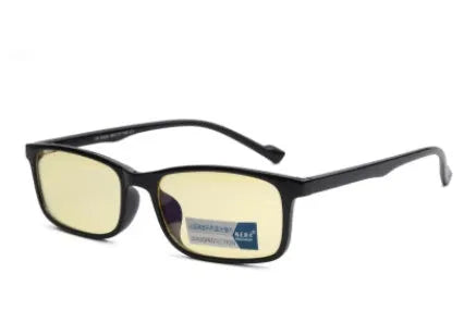 Unisex vintage round anti Blu-ray glasses with PC lens and plastic frame in blue black colour