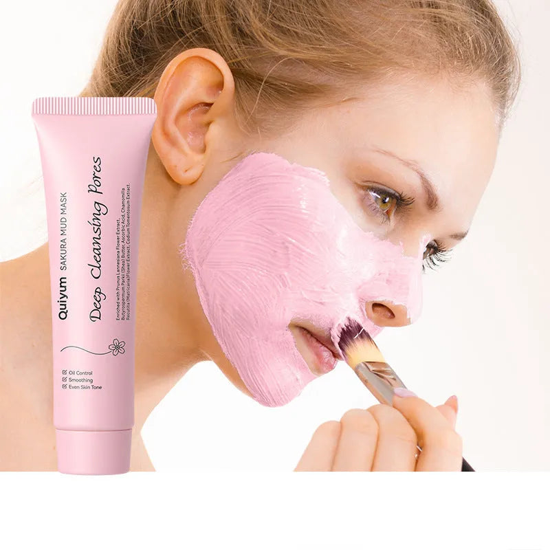 A single 30g sachet of cherry blossom mud facial mask.