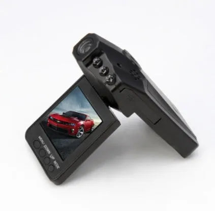 H198 HD infrared car dashcam with aircraft nose design on a dashboard.