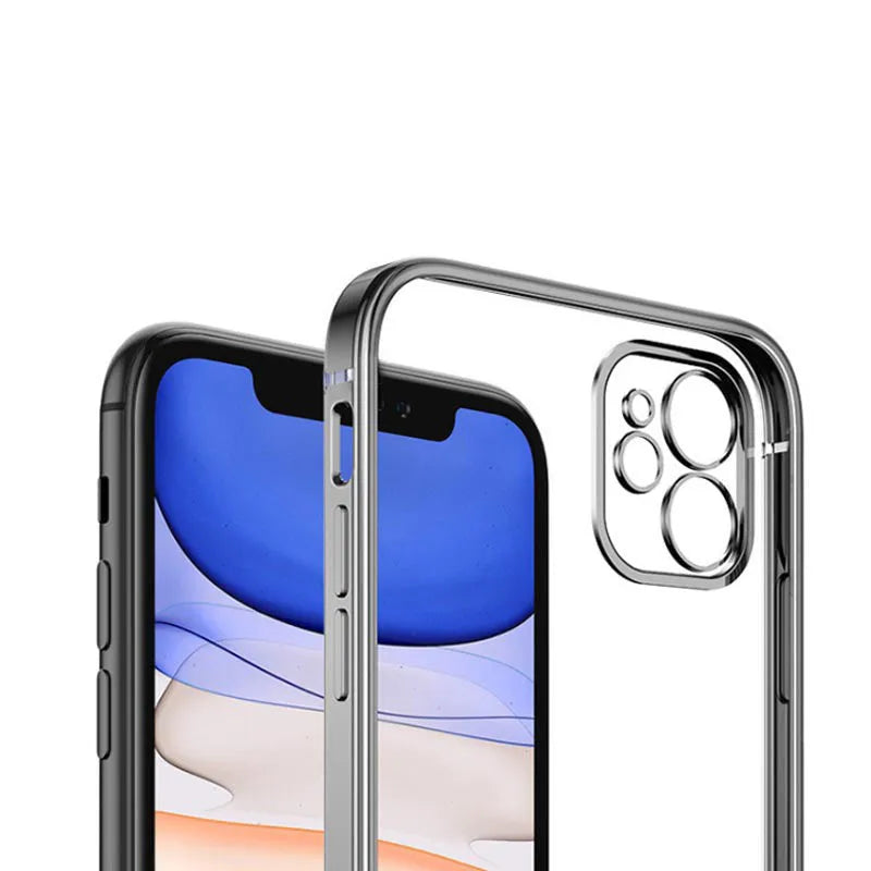 Magnetic suction electroplated phone case for Apple iPhone in solid colours