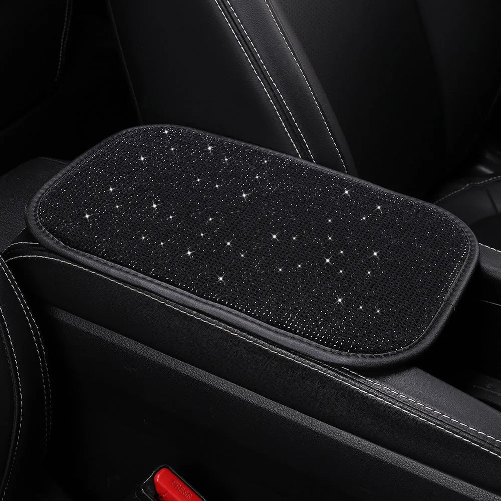 Black rhinestone diamond steering wheel cover for 37-38cm wheels with shiny crystals