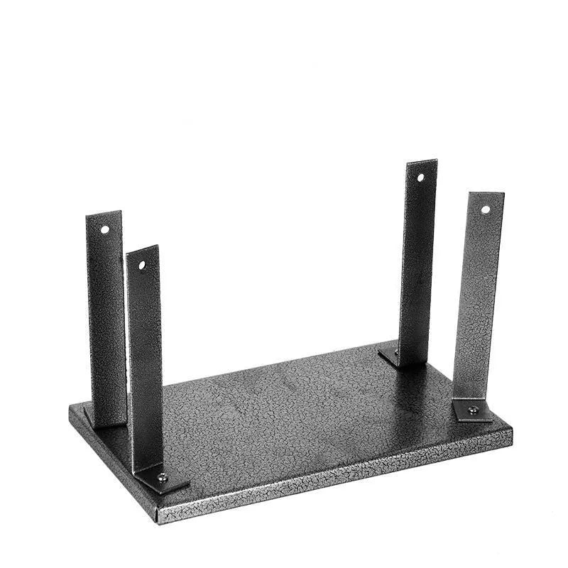 Black iron flip chip bracket accessory for mounting a portable electric planer.