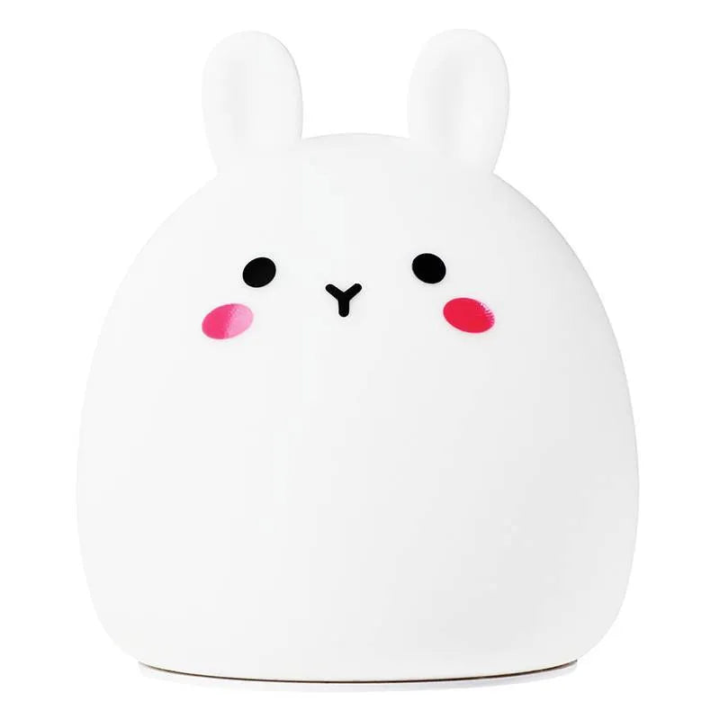 Rechargeable rabbit-shaped night light with silicone construction and LED light source