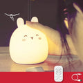 Rechargeable rabbit-shaped night light with silicone construction and LED light source