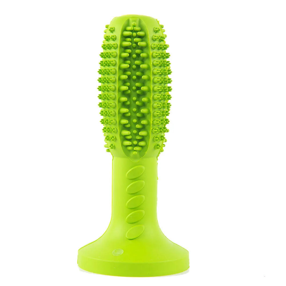 New dog molar cleaning stick in blue and green rubber with leaking food device 165g