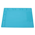 Blue silicone anti-slip desk mat for watch repair with textured surface