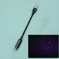 Mini LED car roof star night light projector with metal housing, showing red or purple illumination option