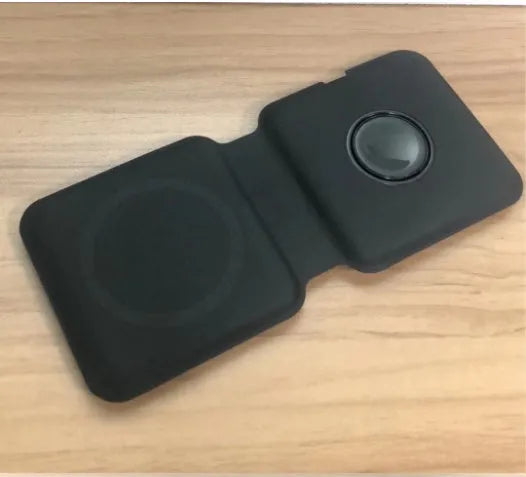 White foldable 2-in-1 magnetic wireless charger for phone and watch, showing 180° hinge.
