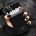Black TPU silicone phone case with cigarette box design for iPhone