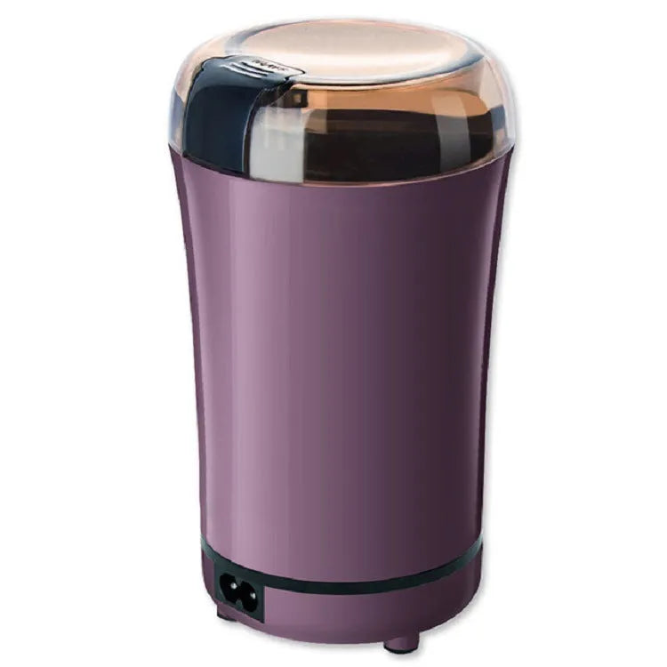 Black mini electric grinder with stainless steel liner for grinding coffee beans and nuts