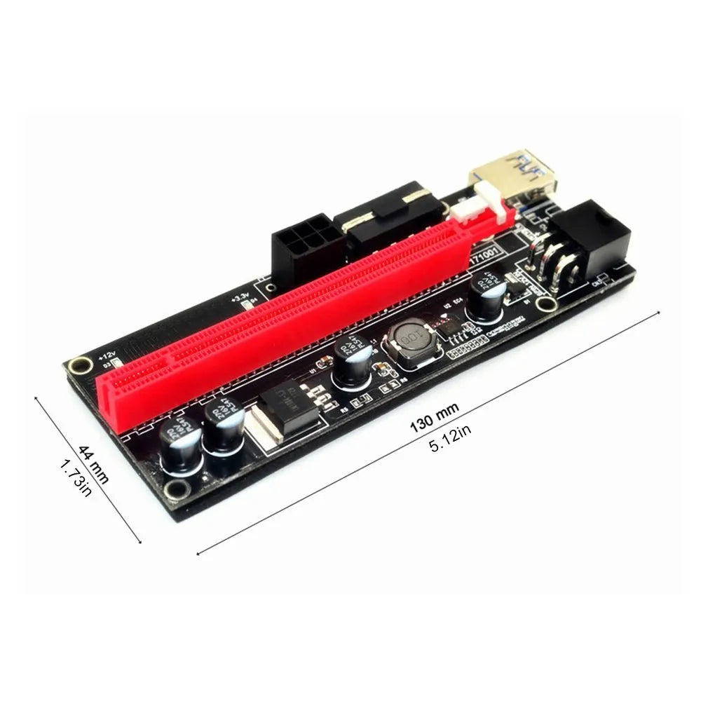 Blue PCI-E 1X to 16X riser cable with 60cm copper core wire and USB interface