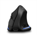 Wireless Charging 6-Button Vertical Gaming Mouse F35 in black with USB receiver and charging base