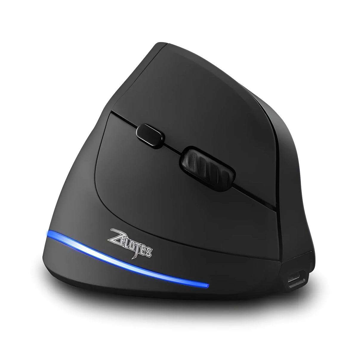 Wireless Charging 6-Button Vertical Gaming Mouse F35 in black with USB receiver and charging base