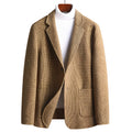 Handmade double-sided cloth suit in woolen plaid, Korean style, two-button front, M-3XL