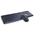 KM-520 black wired keyboard and mouse set with USB cables