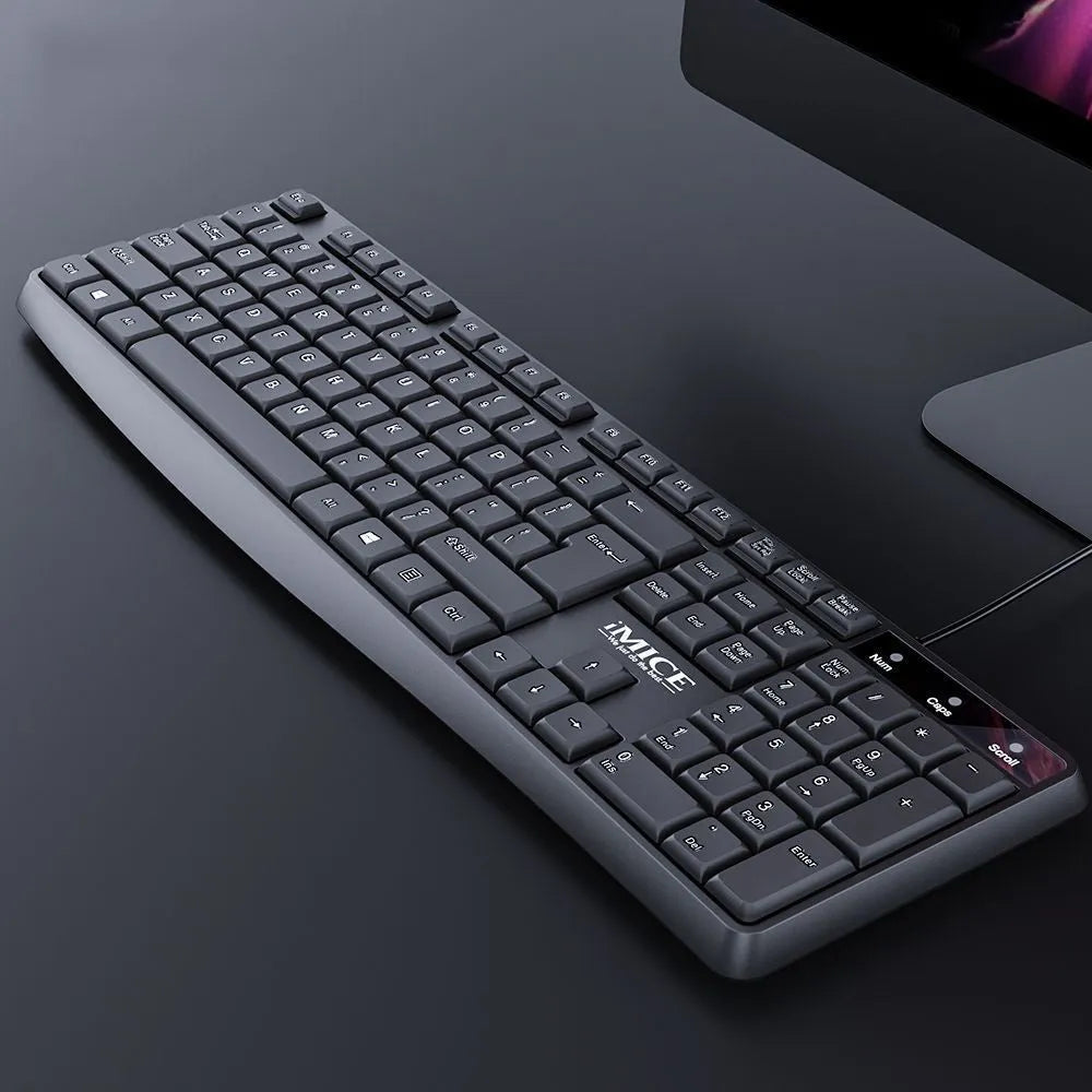 KM-520 black wired keyboard and mouse set with USB cables