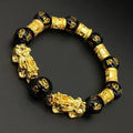 Retro six-character mantra beads bracelet with alloy electroplated finish and zodiac animal modelling