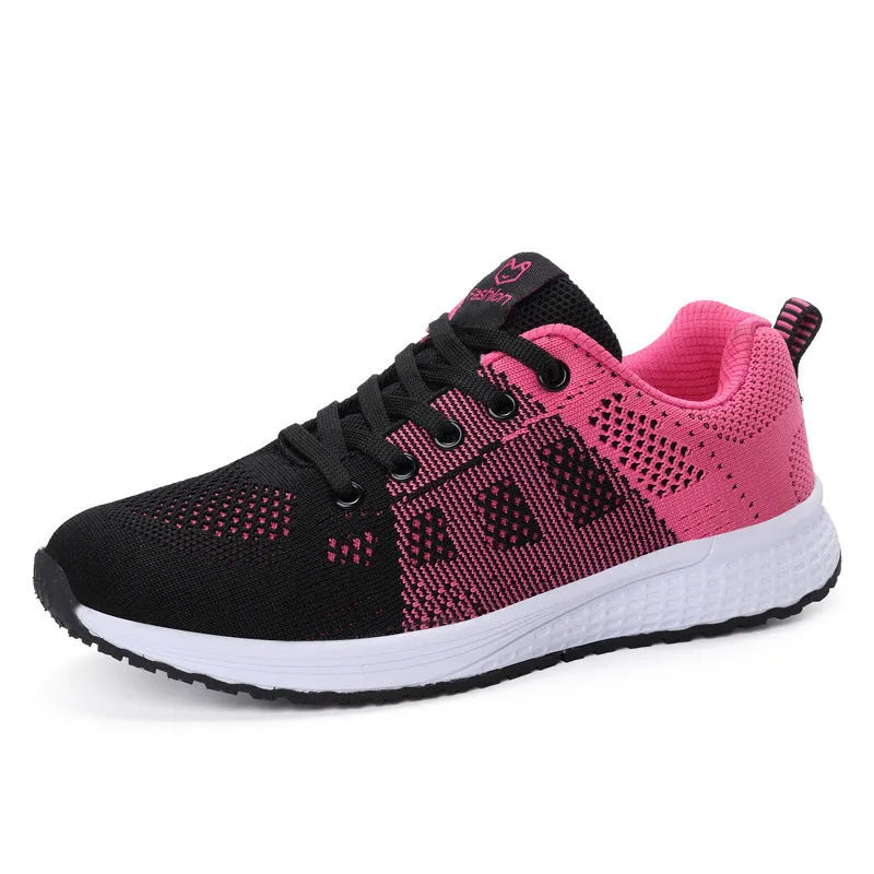 Women's black high-top casual shoe with back lacing and a flat EVA sole.