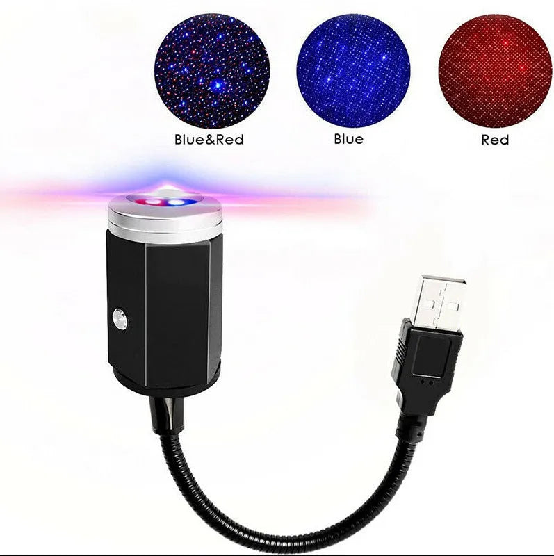 GM vehicle USB powered aluminium star light projecting purple starry sky pattern on car roof