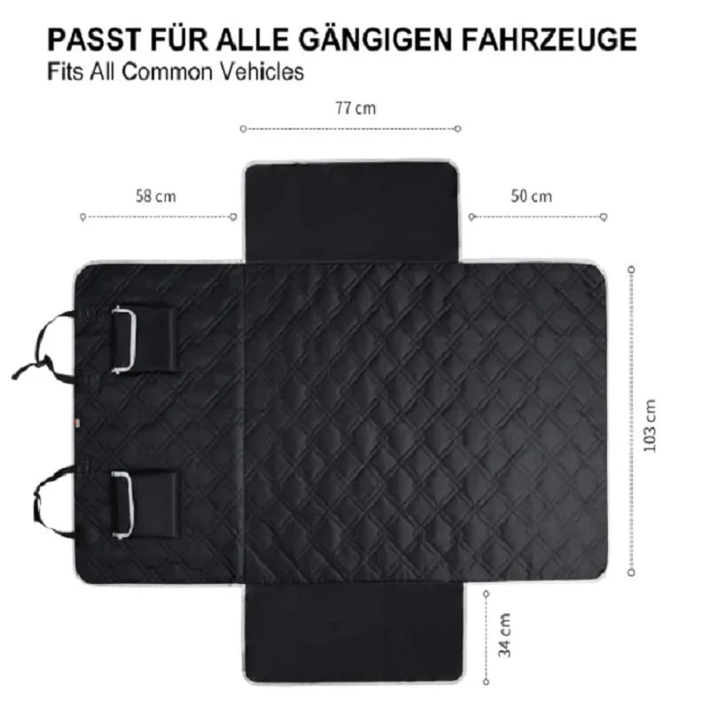 Black Oxford cloth car pet mat for seat and trunk protection with PVC zipper bag
