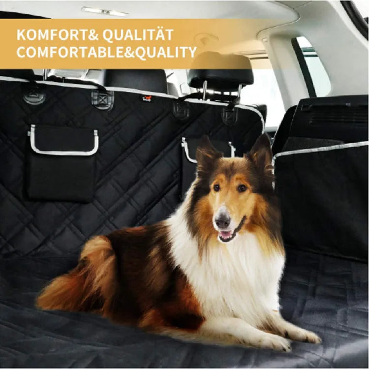 Black Oxford cloth car pet mat for seat and trunk protection with PVC zipper bag