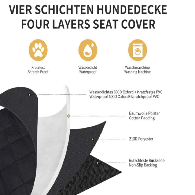 Black Oxford cloth car pet mat for seat and trunk protection with PVC zipper bag