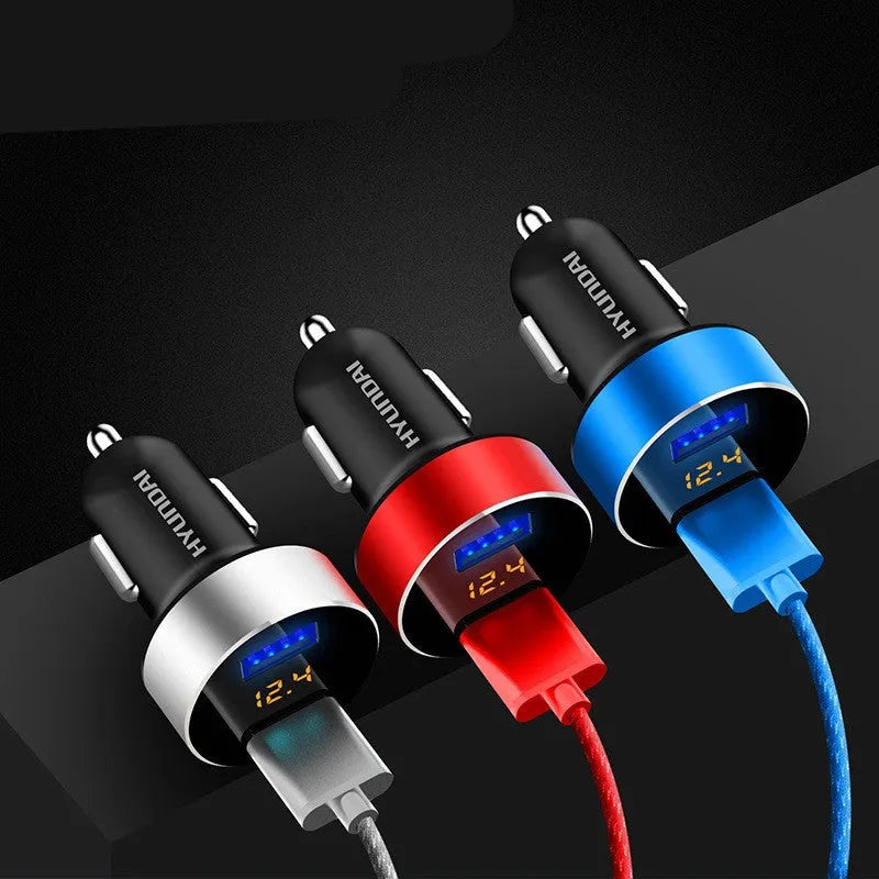 English Car Mobile Phone Charger USB 3.1A 12-24V PC hardware in blue colour, size 59x33mm
