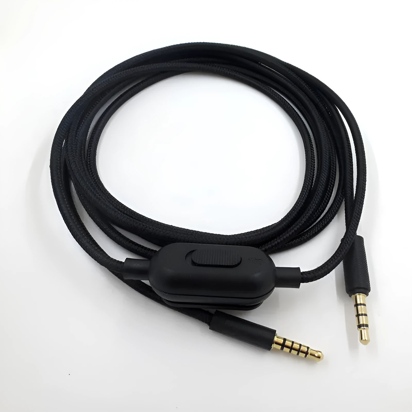 Black universal audio replacement cable for gaming headsets and digital products