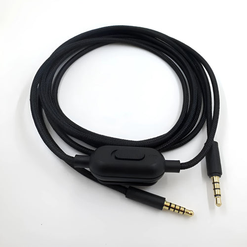 Black universal audio cable with 0-type connector for game headsets and digital products.