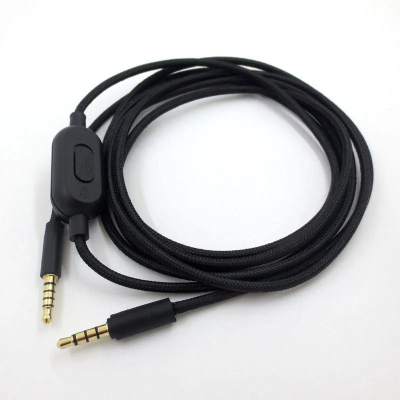 Black universal audio replacement cable for gaming headsets and digital products