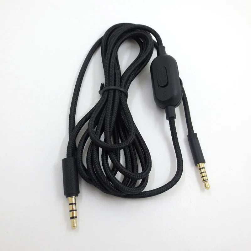 Black universal audio replacement cable for gaming headsets and digital products