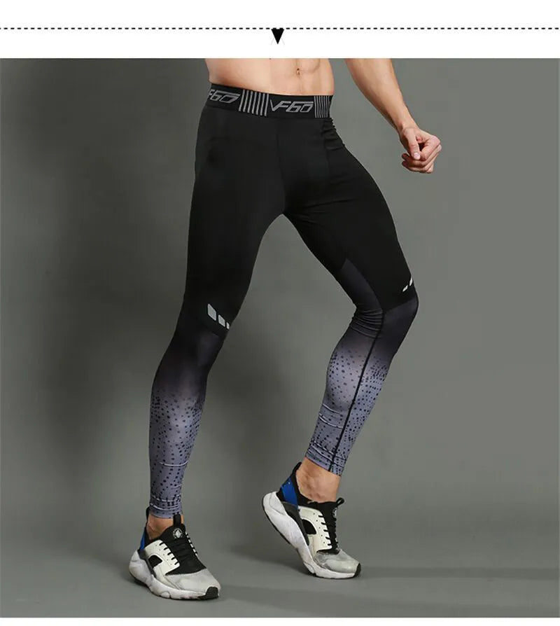 Men's quick-drying compression sweatpants in grey and red, tight fit, sizes S to XXXL