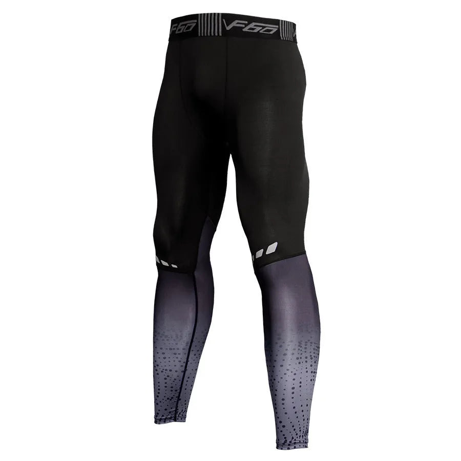 Men's quick-drying compression sweatpants in grey and red, tight fit, sizes S to XXXL