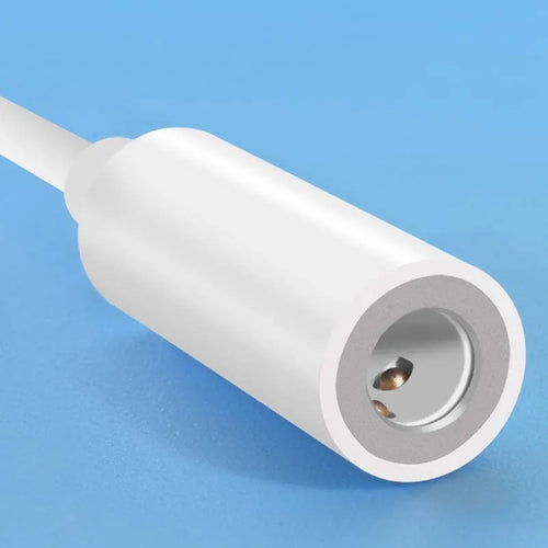 White lightning to 3.5mm audio adapter cable for iPhones showing three variant connectors