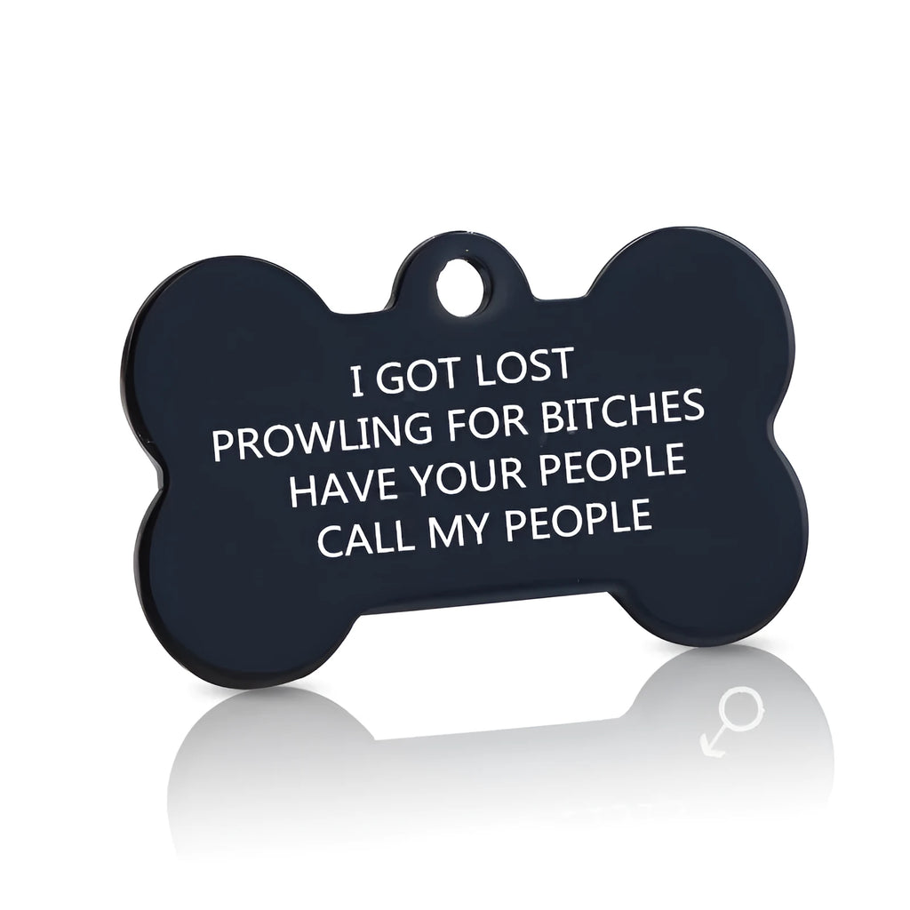 Personalised stainless steel pet ID tag with free engraving in black, gold, rose gold, or silver for dog and cat collars