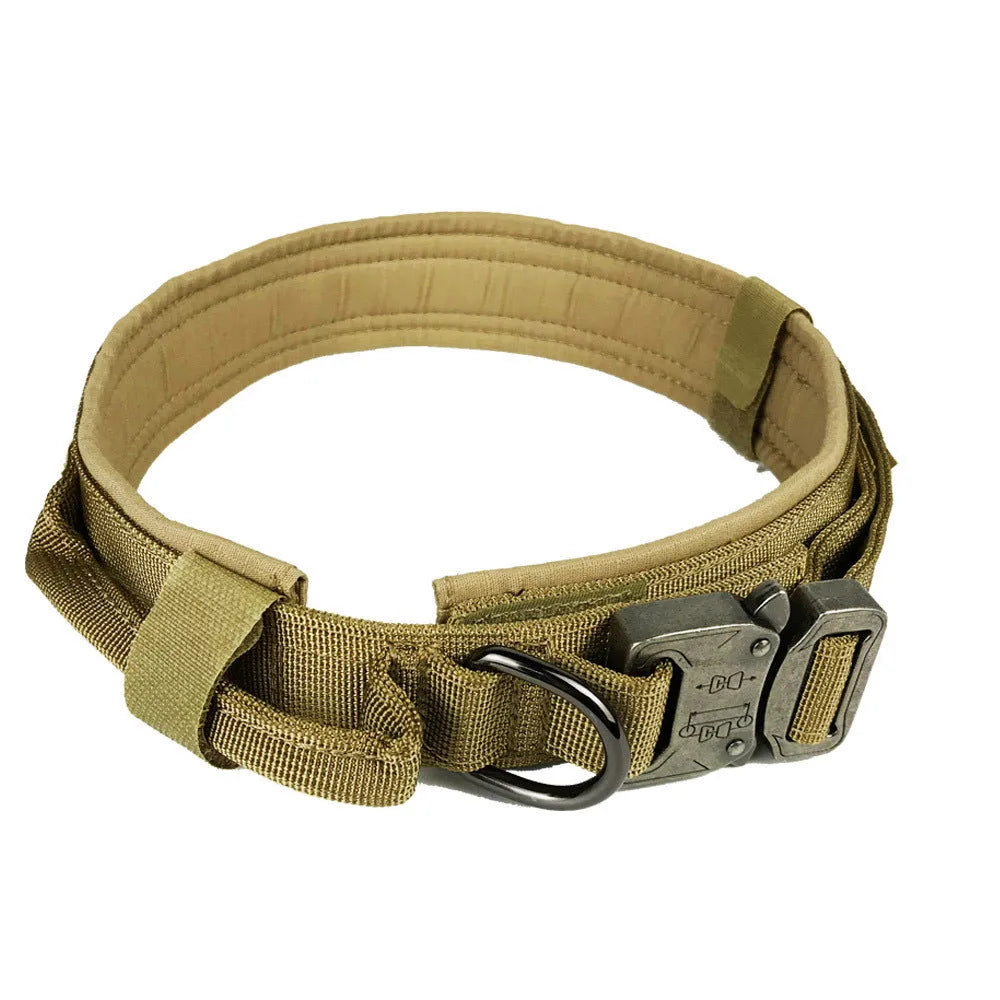 Tactical 600d nylon dog collar for large dogs in black