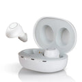Yellow sound rechargeable hearing aid headset with plastic body, active noise reduction, and on-ear charging