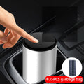 Mini aluminium alloy car trash can in Charm Silver with 35 garbage bags