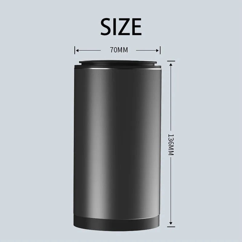 Mini aluminium alloy car trash can in Charm Silver with 35 garbage bags