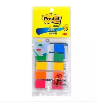 Removable plastic indicator labels in three sizes with mixed colours
