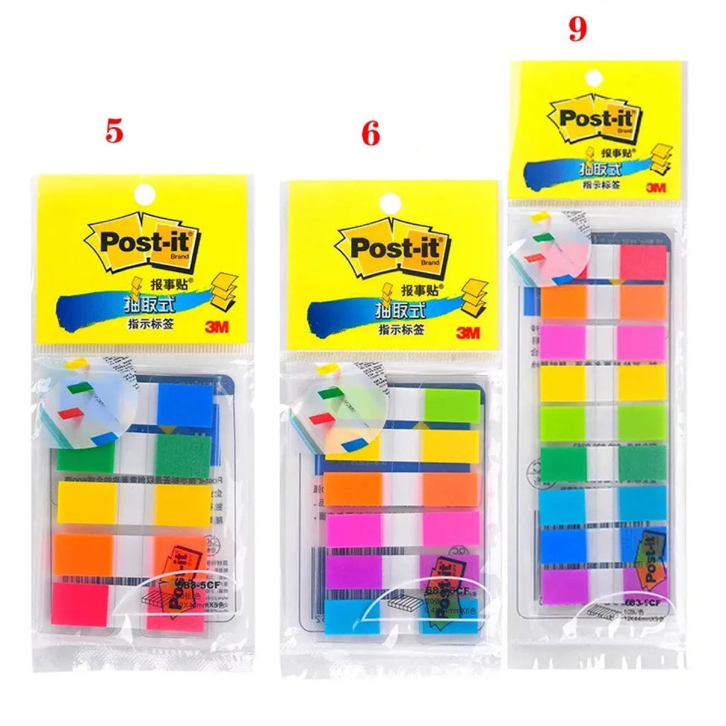 Removable plastic indicator labels in three sizes with mixed colours
