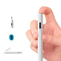 White plastic iPad stylus pen with magnetic suction feature for Apple tablets