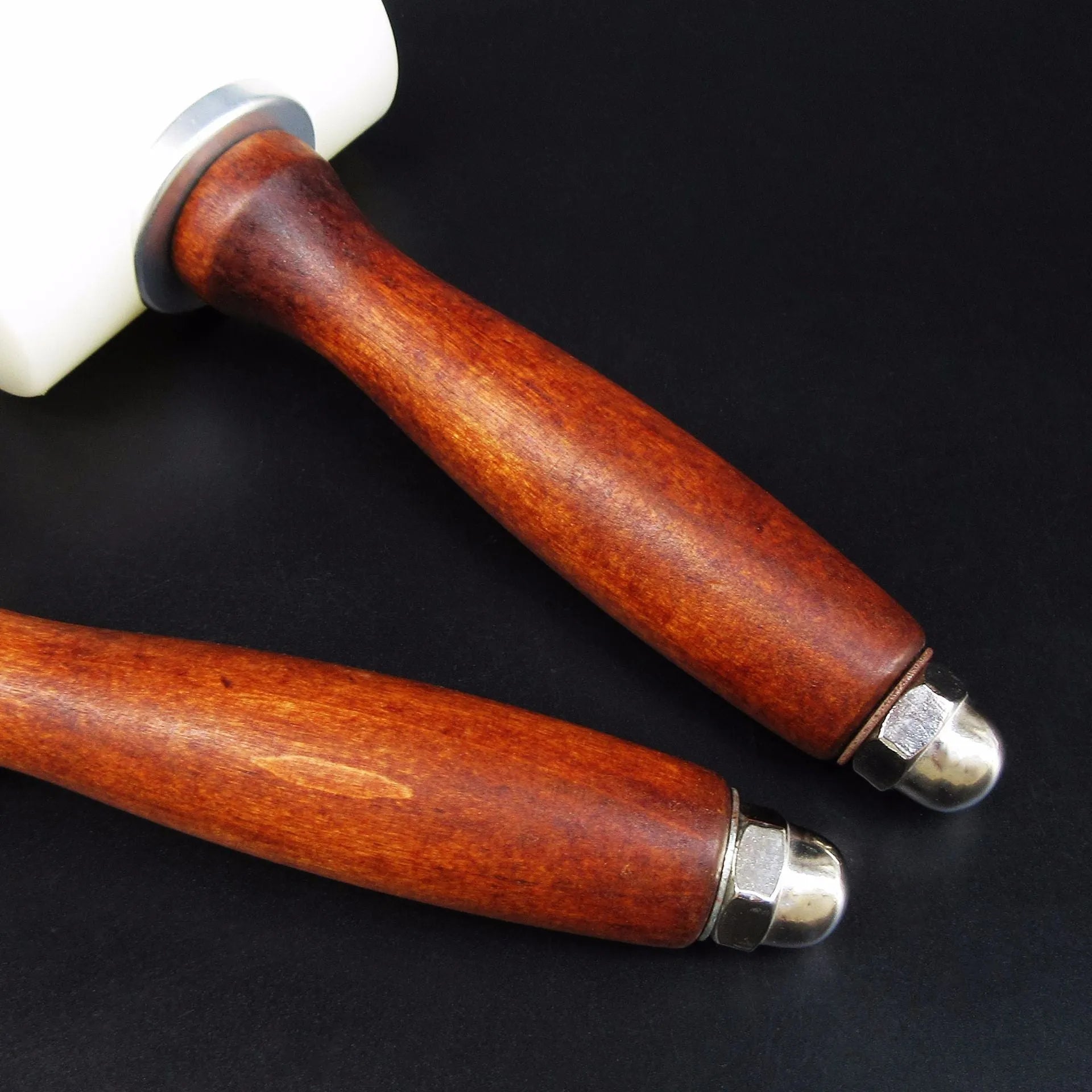 T-shaped nylon leather carving hammer with wooden handle for DIY leather art
