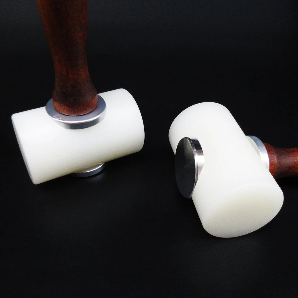 T-shaped nylon leather carving hammer with wooden handle for DIY leather art