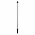 Silver dual-purpose touch screen pen with resistive and capacitive tips for mobile phones