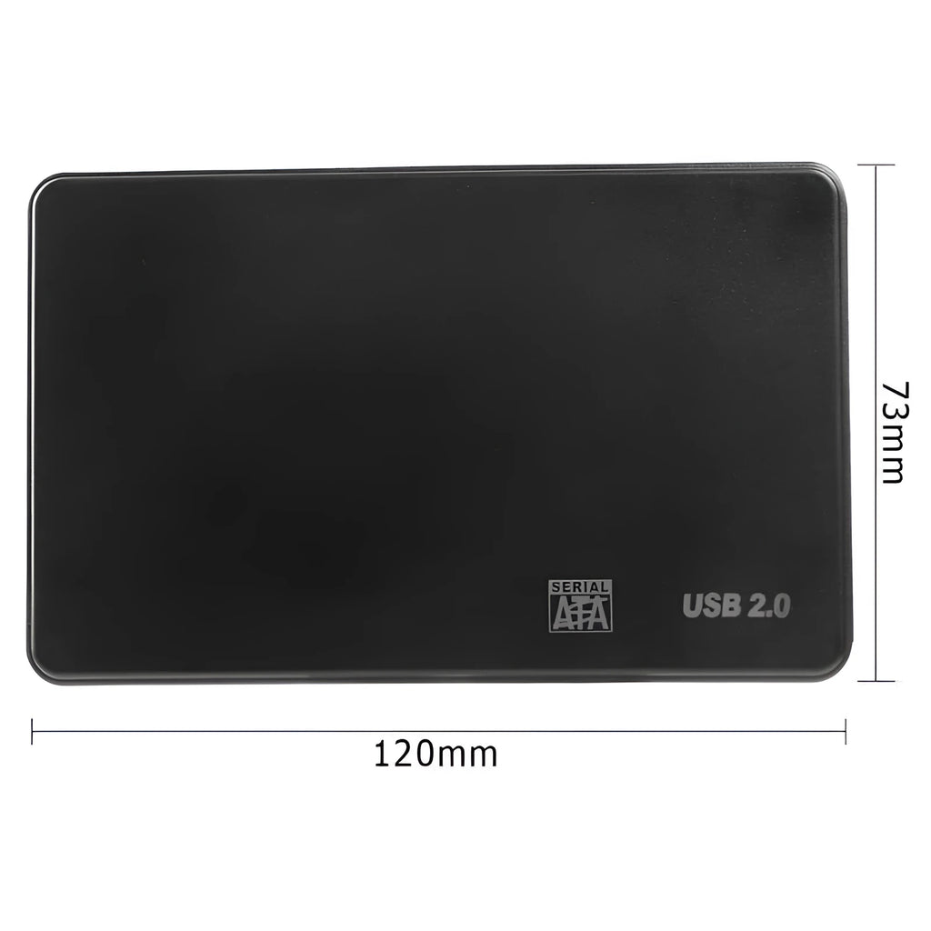 Black SATA hard disk enclosure ABS 120x73mm USB2.0 USB3.0 external drive case with data line